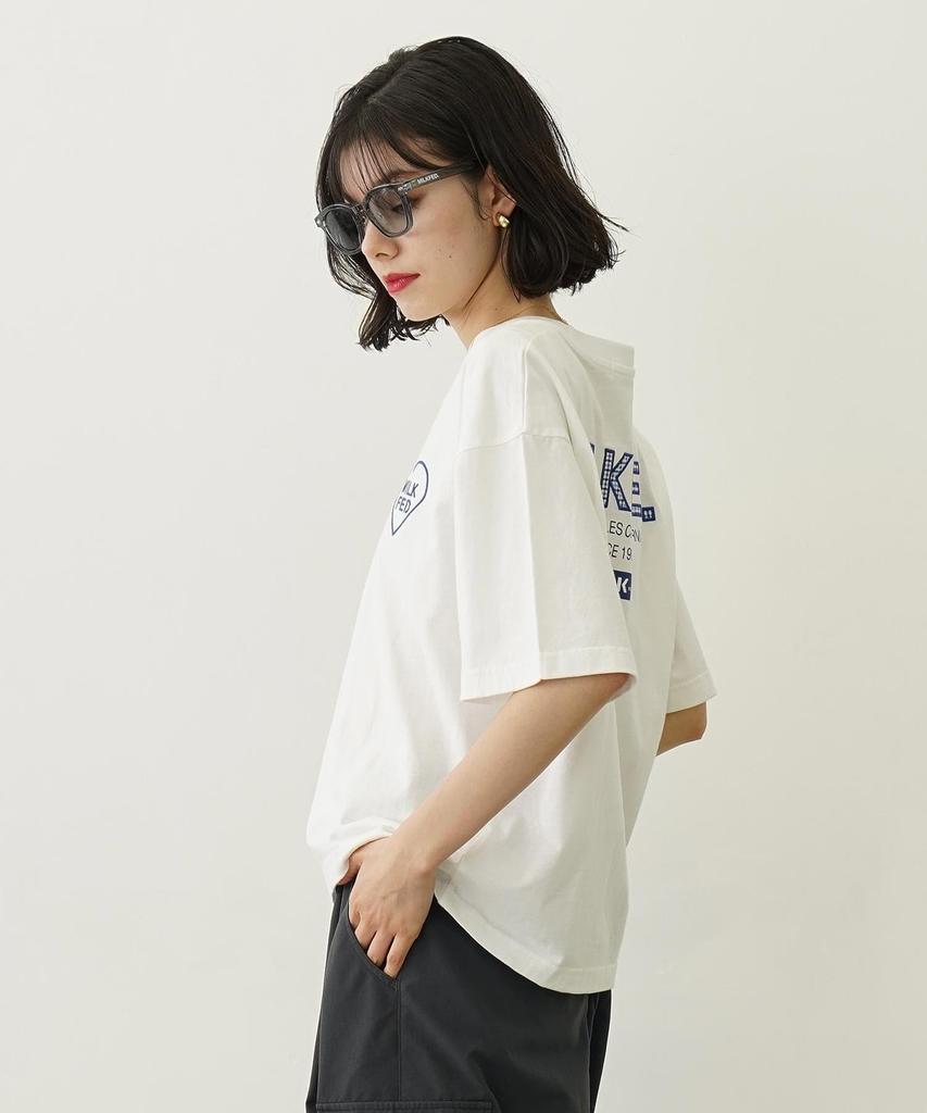 Milkfed Casual Plaid Logo Wide Shorts White Tee, Women's,
