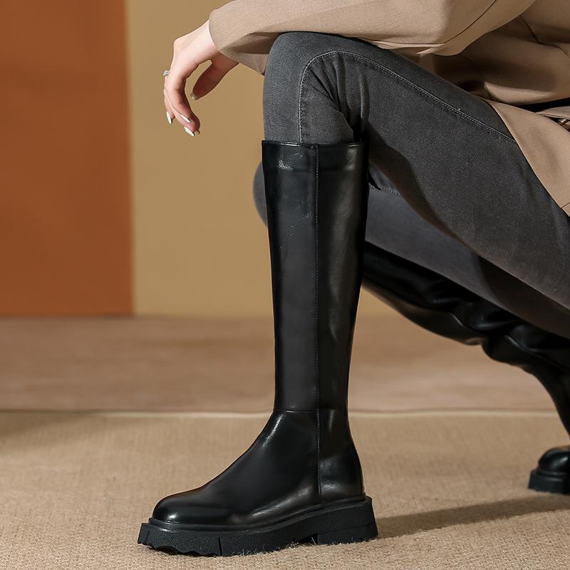 Knight Boots Women's Autumn and Winter Platform Boots But Knee Boots Women's British Style Boots