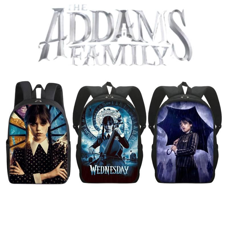 2023 New Wednesday Addams Backpack For Elementary School Students Double Layer Design For Boys And Girls