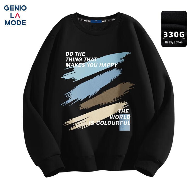 

GENIOLAMODE Мужской повседневный пуловер с круглым вырезом XL