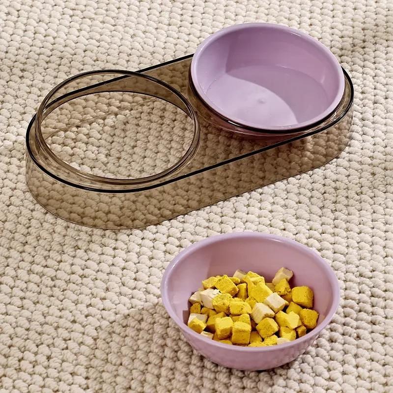 Cat Bowl, Dog Bowl, Slanted Mouth To Protect The Cervical Vertebrae, Double Bowl for Drinking Water, Cat Food Bowl, Cat Rice Bowl, Pet Bowl