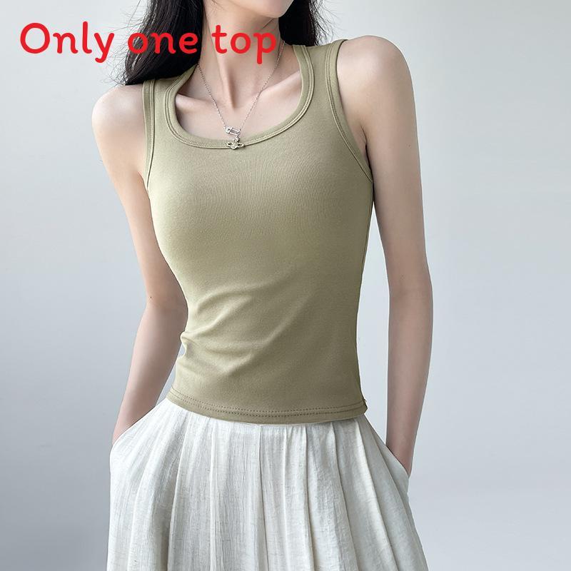 Cotton Sleeveless Tank Top With Wide Straps For Summer Yoga And Beach Wear