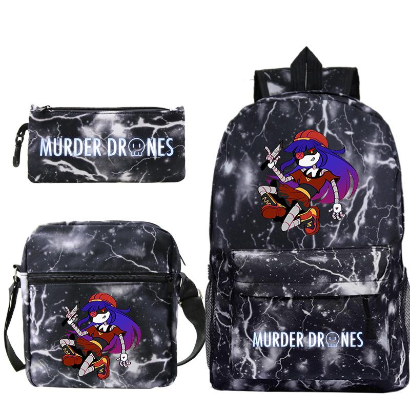Murder Anime Peripheral Printed Children's School Bag Set Cross-border Leisure Student Backpack Three-piece Set