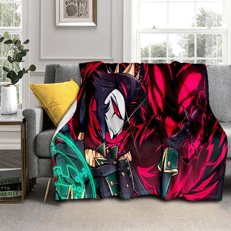 Helluva Boss Blitzo Yetişkin Animasyon Karikatür Battaniye, Yumuşak Atmak Battaniye Ev Yatak Odası Yatak Kanepe Piknik Ofis Kapak Battaniye Çocuk