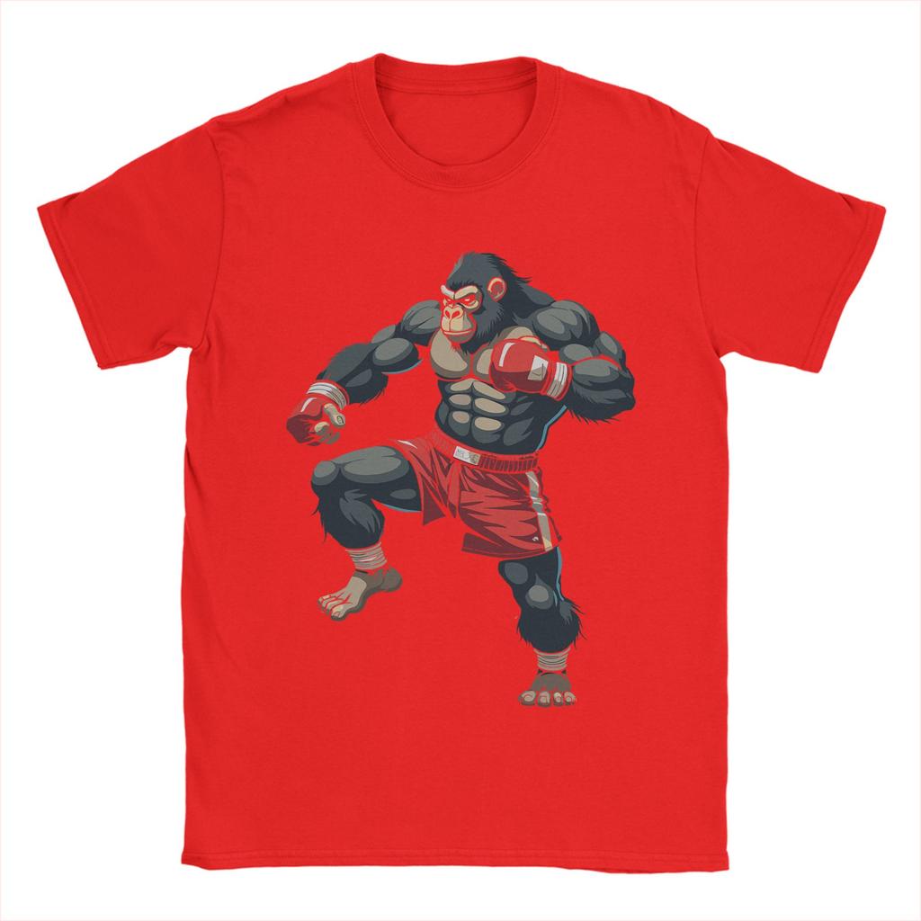 Muay Thai Gorilla Thai Boxing Cotton T-Shirt For Men Summer  Classic T Shirts O-Neck Hipster Tees Big Size Hot Sale Clothes