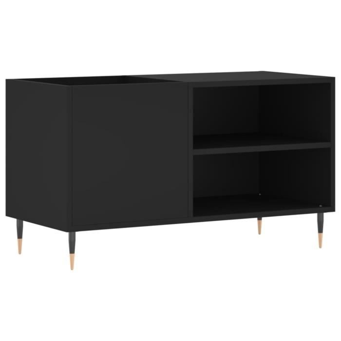 VidaXL Armoire à disques noir 85x38x48 cm bois d'ingénierie 831693