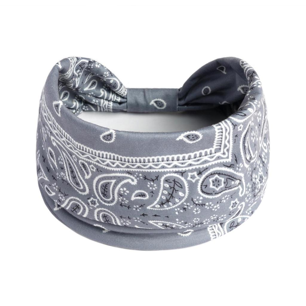 Bandeau large rétro à motif cachemire pour femmes - Bandeau de sport élastique coloré pour yoga