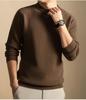 Herrenpullover aus 100 % reiner Wolle, dick gestrickt, Rundhalsausschnitt – warm, weich, bequeme Winter-Basisschicht (2025)