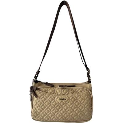 MADEMOISELLE ZAZA Cat Ribbon Charm Embroidered Multi-Storage Pochette, Lightweight Nylon, 7141 (Grey Beige)