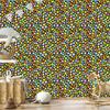 Yellow and Turquoise Flowers Wallpaper for Living Room and Bedroom 50x1000