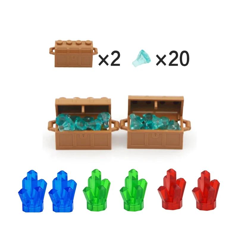 Moc Treasure Box Cash Dollar Coin Diamond Ore Gold Silver Cash Money Compatible 28556 30153 30385 3069 City Building Blocks Kids