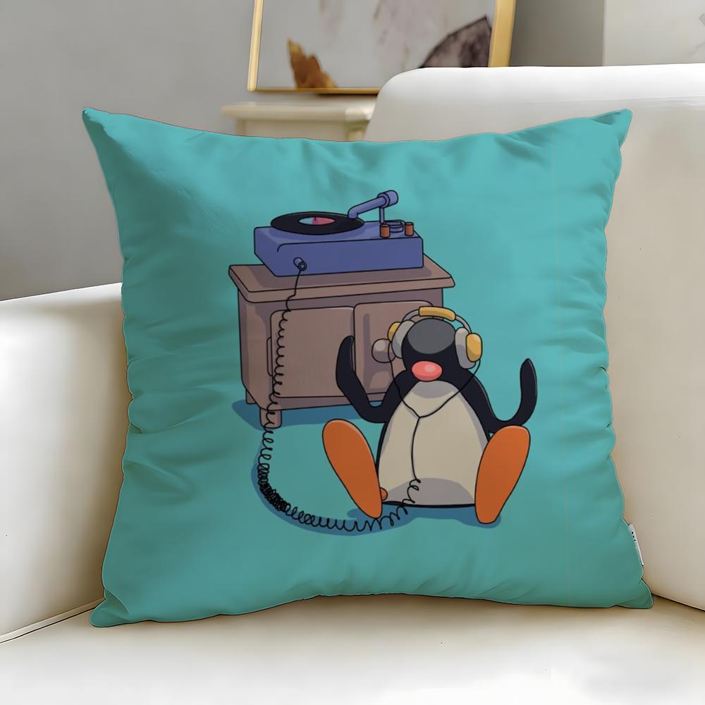 classic cartoon Pingu Cushion Cover Soft & Easy-Wash Pillow Case – Versatile for Couch, Bed, Travel and Office