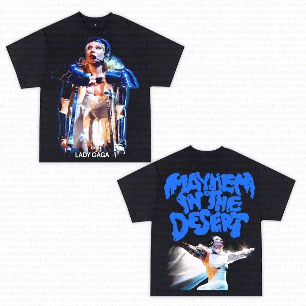 Lady Gaga Cotton Printed T-shirt Men and Women Summer Short Sleeve Fashion Brand Tee Luxury Casual Vintage Retro Y2k+Tops