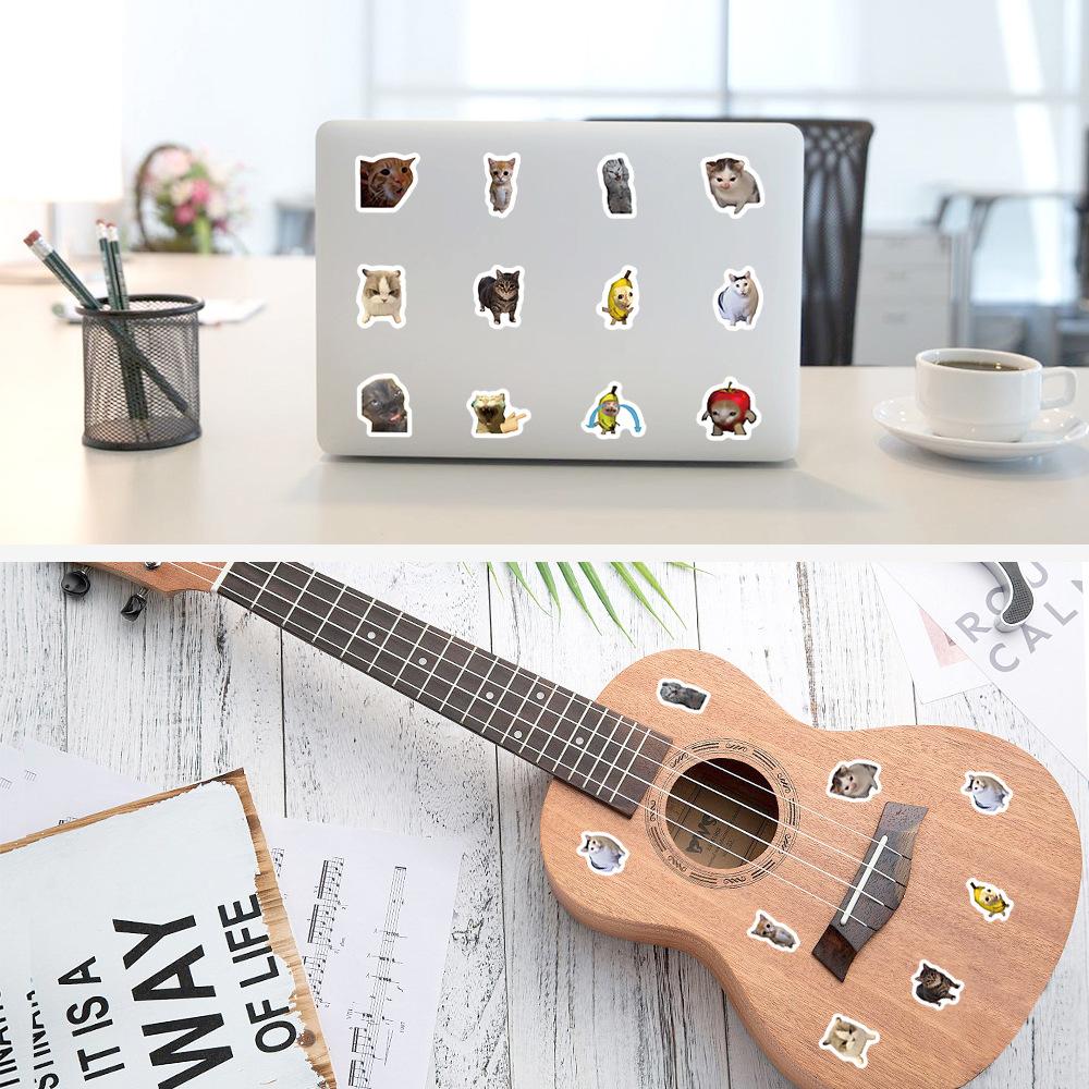 500pcs/roll Funny Cat Meme Stickers Sealing Label Decals Cute Decoration Notebook Phone Guitar Kids Reward Cartoon Sticker Gift