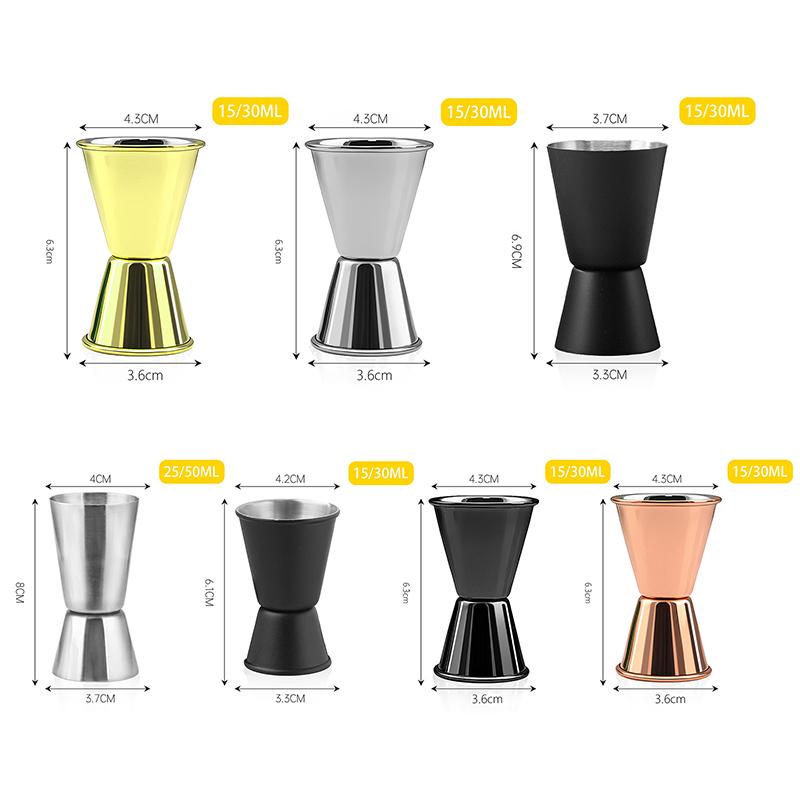 1 Pezzo 15/30ml o 30/60ml Bicchiere Dosatore Cocktail in Acciaio Inossidabile Doppia Testa Bicchiere Dosatore Alcolico Bicchiere Misurino Bar Once Articoli per la Cucina