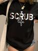 Scrub Life Leopard Print T-shirt