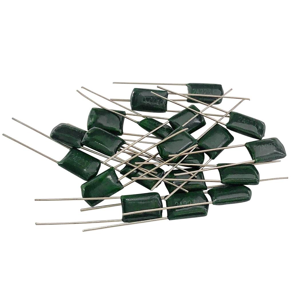 20psc 0.022uF 100V Polyester Capacitor 2A223J 223PF 22nF Mylar Film Capacitor Electrolytic Capacitors for TV, LCD Monitor, Game