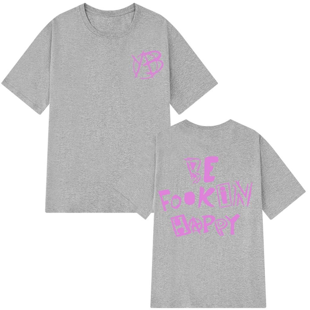 Rock Singer Yungblud Be Fookin Happy T Shirt Summer Casual 100_ Cotton T-shirts Men Women Hip Hop Fashion Tee Shirt Oversize
