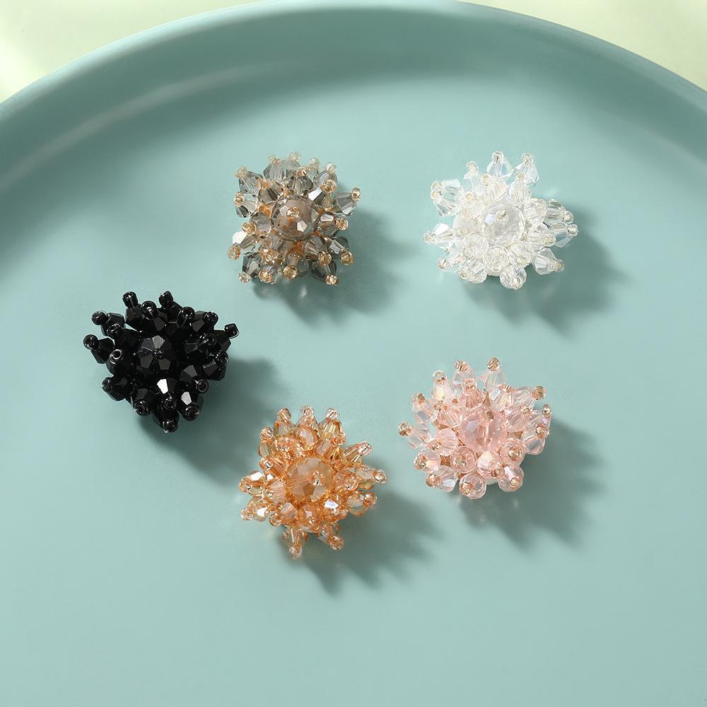 Handmade Crystal Bead Flower Charms for Jewelry, Clothing, and Shoe Accessories