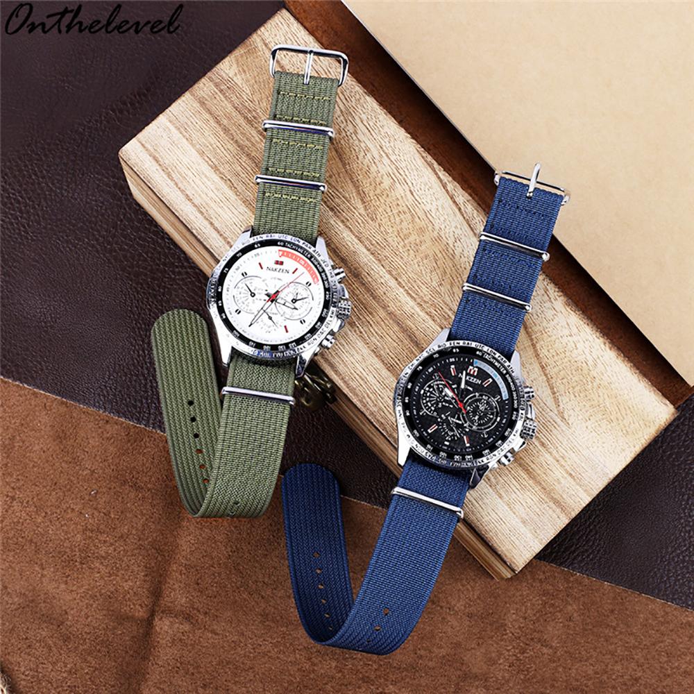 20mm 22mm Nylon Watch Strap Sport Wristbands Bracelet for Men Women Replacement Canvas Fabric Watch Band Accessories Brown Green