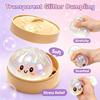 Soft Giant Dumpling Squishy Bun Toy: Transparent Glitter Squeeze Toy, Asmr Stress Relief Ball Slow Rebound, Sensory Fidget Toys
