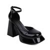 34-48 Estate Punta Tonda Tacco Spesso Tacchi Super Alti Bocca Leggera Piede Sfilata di Moda Taglia Grande Scarpe Singole Donna