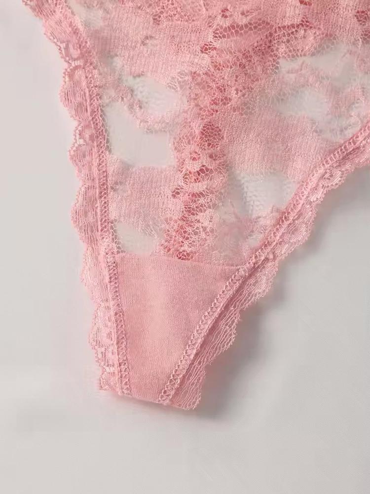 4PCS Sexy Women's Thongs Transparent Women Panties Sexy Lace Underwear Solid Floral G-String Female Underpants Lingerie