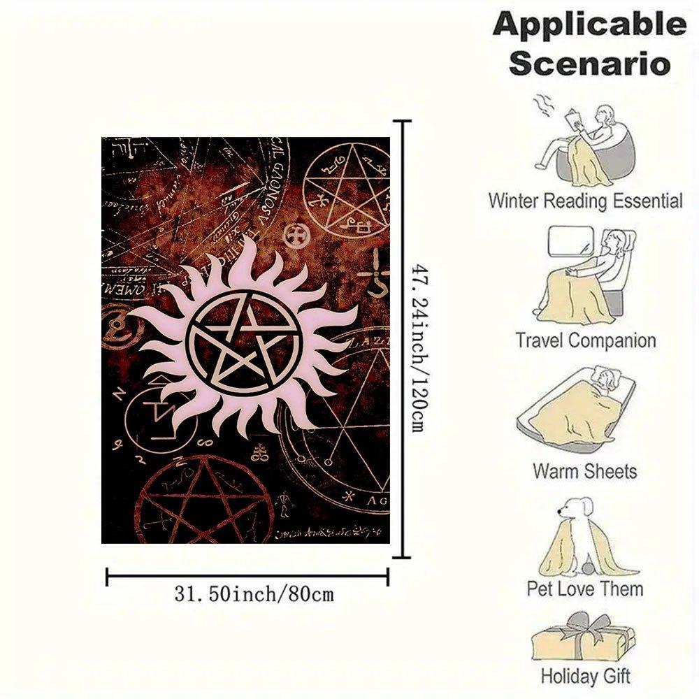 Supernatural Anti-Possession Symbol Poster PrintBlanket Flannel Throw Blanket for Sofa, Bed, Travel, Camping, Office, Couch, Chair, And Bed