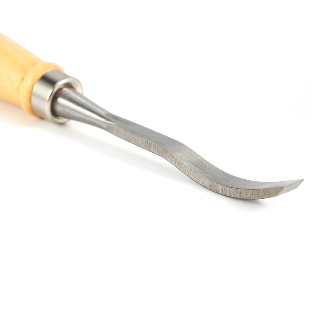 12pcs Steel Hammer End Wood Carving Chisel Set Wood Gouge Turning Tools  For Beginners