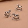 10 Retro 3D Carousel Animal Pendants - Alloy Miniature Horse and Donkey Pendants for DIY Jewelry Making, Earrings, Necklaces, Br