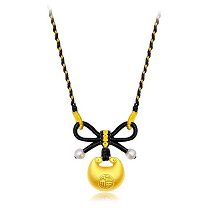 

Fat Fu Bowknot Pendant Necklace Delicate Clavicle Chain Lucky Peace Neckchain 2024 Chinese Style Choker Necklace Jewelry 1