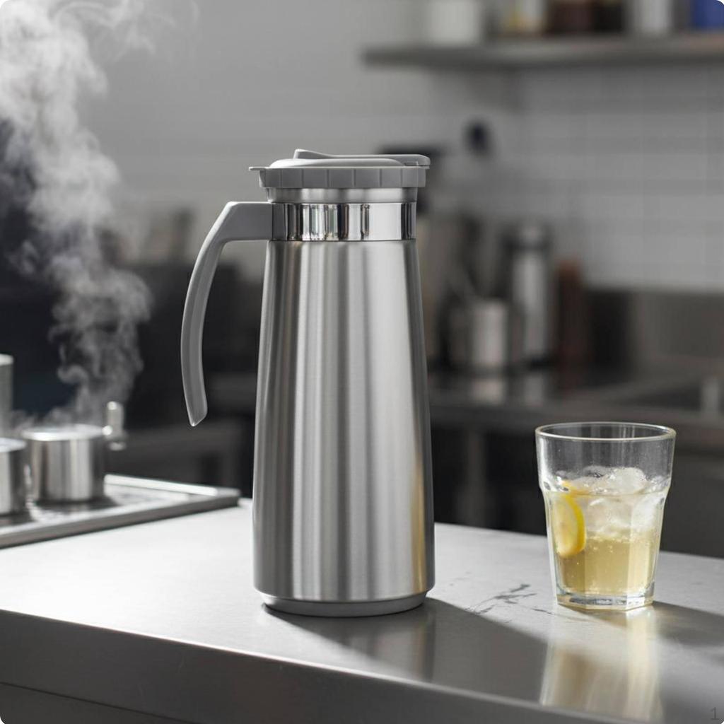 Stainless Metal Beverage Jug HeatResistant Steel Pitcher Shatterproof Tea Water Carafe for