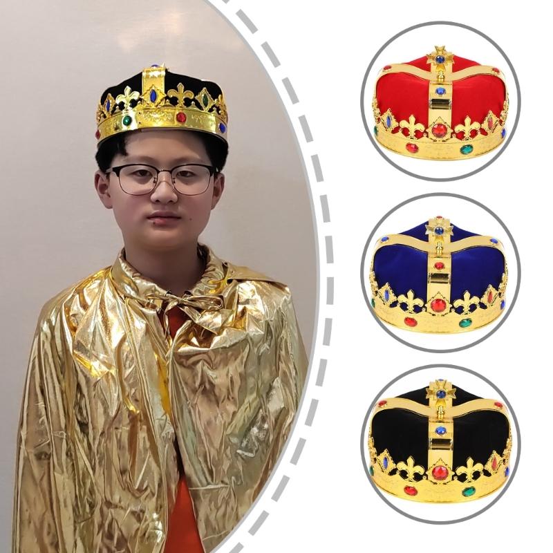 Shining Party Crown Hats for Birthday Wedding Celebration Cosplay King Crowns Show Performances Costume