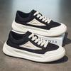 New Men's Breathable Canvas Shoes Low-top Sporty Casual Shoes Men's Soft-soled Versatile Thick-soled Board Shoes M1015