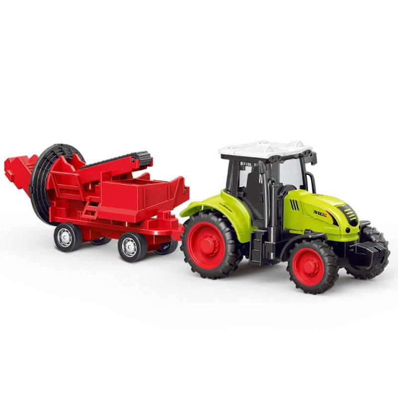 Farmer Tractor Toy Friction Powered Early Educational Toy Collectible Farm Toy Small Construction Vehicle For Children Gift Lumber Truck Toy Playsets