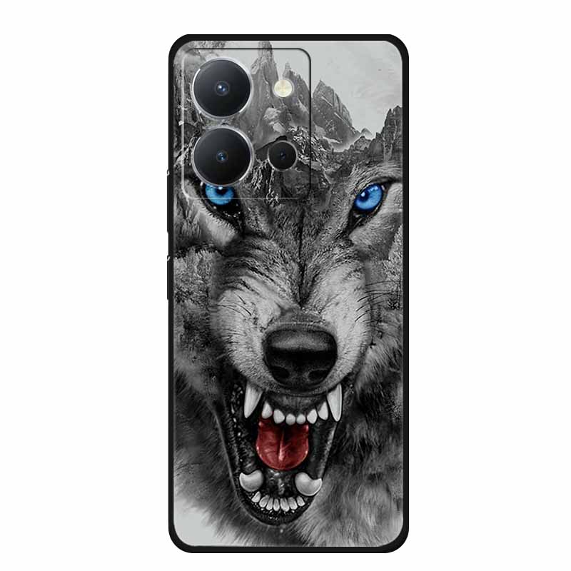 For Vivo Y36 4G Case Animals TPU Soft Cover Silicone Phone Cases For VivoY36 4G Russian Version Shockproof Protector Wolf Coque