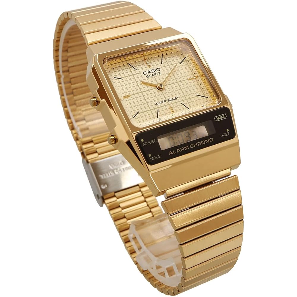 Casio Standard Analog-Digital Quartz Watch AQ-800EG-9A Unisex Gold 50m Water Resistant