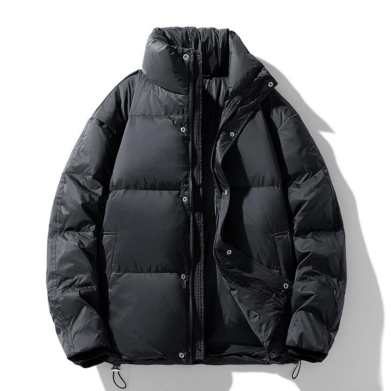 

Down jacket for men and women couples, new winter stand-up collar, warm thickened loose bread jacket, youth men s coat M