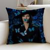 L-Laura Pausini Cushion Cover Cushion Cover Pillowcase, Anti-Mite Invisible Zipper, Linen Sofa Cushion
