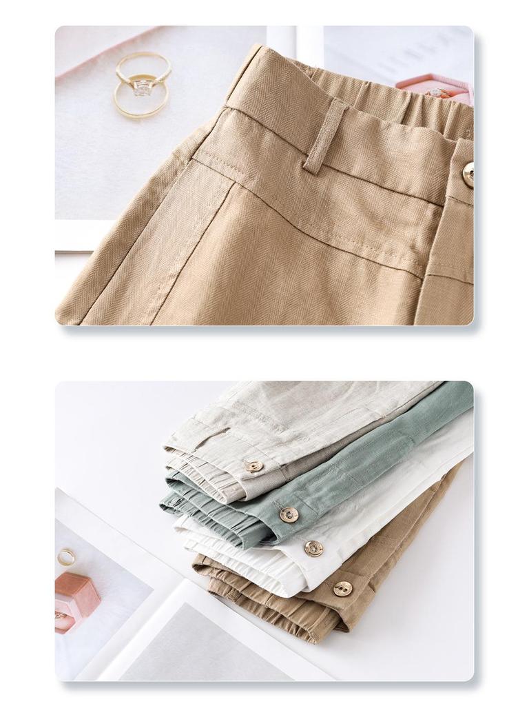 Women's Light Cotton Linen Slimming Harem Pants - 2025 Summer Collection