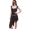 2026 European and American summer new niche slim-fitting waist and thin square neck lace lotus leaf polka dot dress women