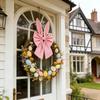 Decorative Easter Bow Easter Bow 16 Inch Easter Wreath Bow with Bunny Ears Decorative Fabric for Front Door Spring for Indoor