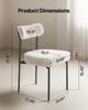 Boucle Dining Chairs Set of 4, Mid Century Modern Sherpa Accent Chairs, Upholstered Side Chair for Dining Table, Space-Saving White Kitchen Table