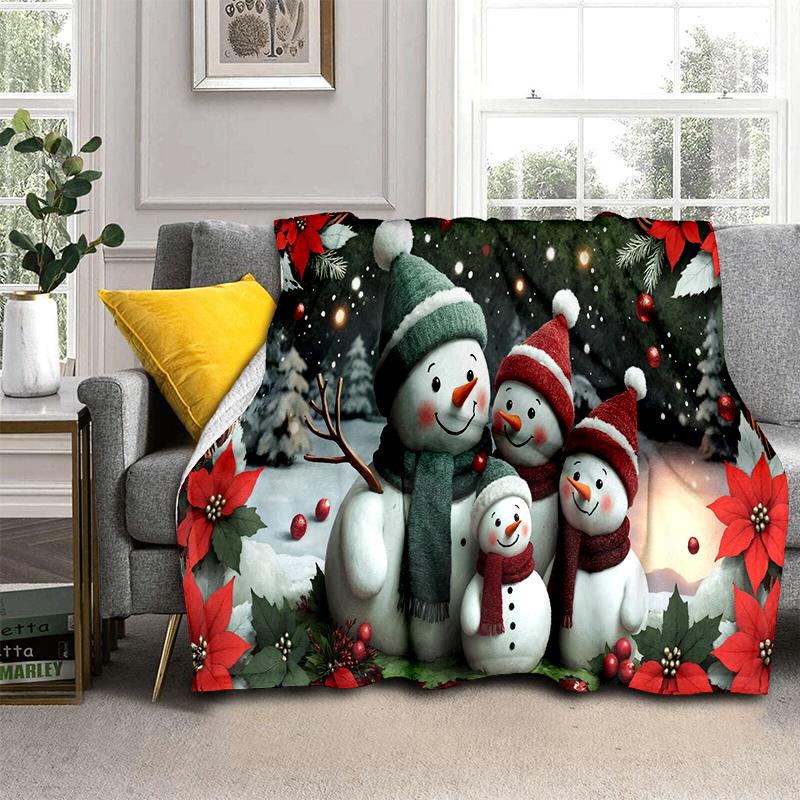 Cartoon Merry Christmas Santa Claus Christmas Tree Festival Gift Blanket,Soft Throw Blanket for Home Bedroom Bed Sofa Cover Kid
