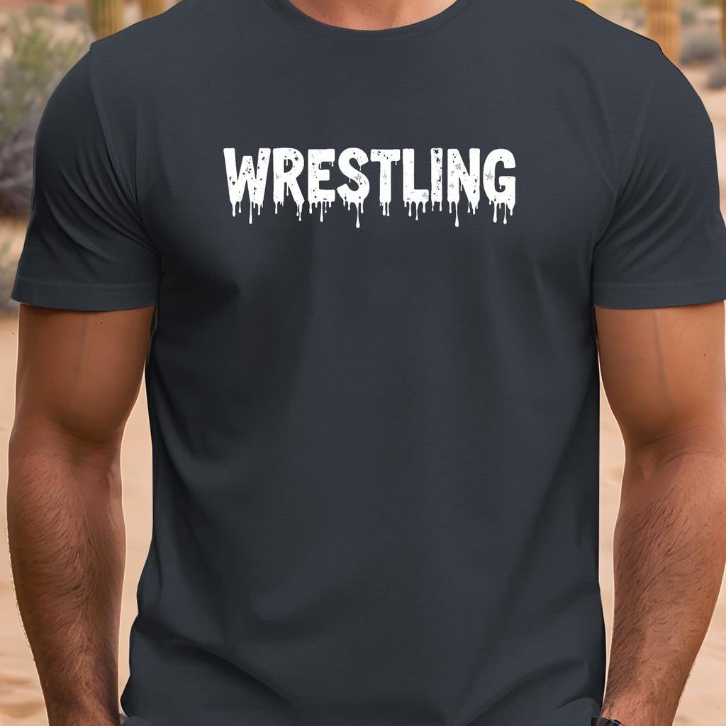 Wrestling Graphic Tee Mens Casual Crew Neck Short Sleeve Cotton TShirt Breathable Summer