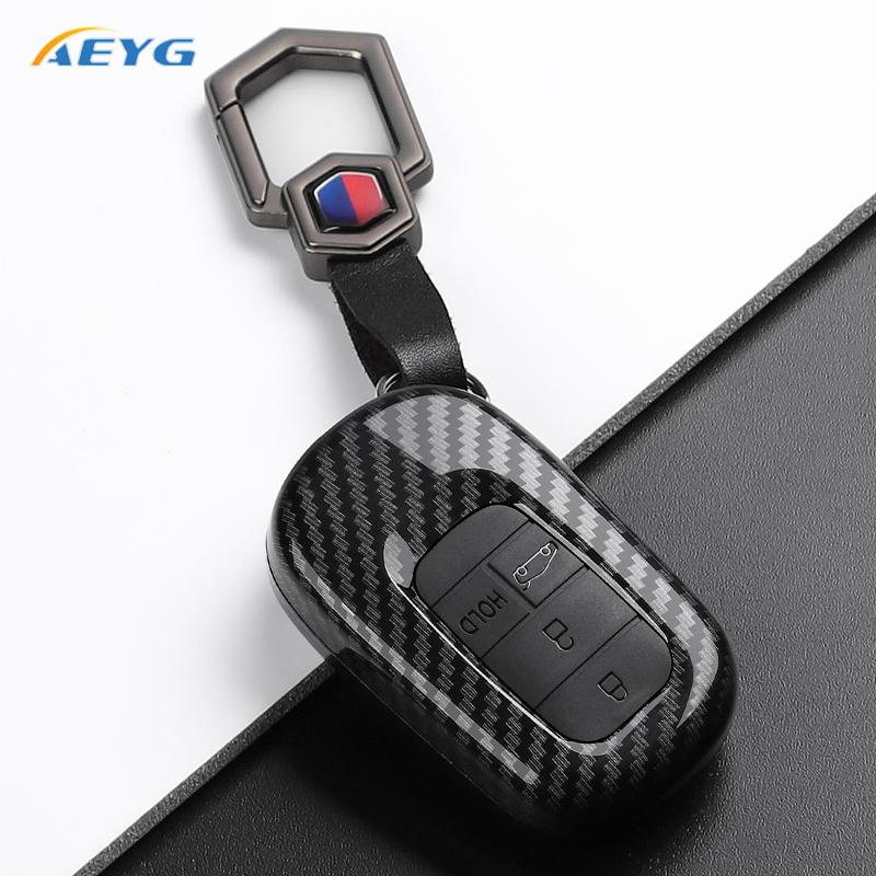 Carbon Fiber Car Key Case Cover For Honda For Civic For Accord For Cr-V For Hr-V For Pilot Pu Accessories