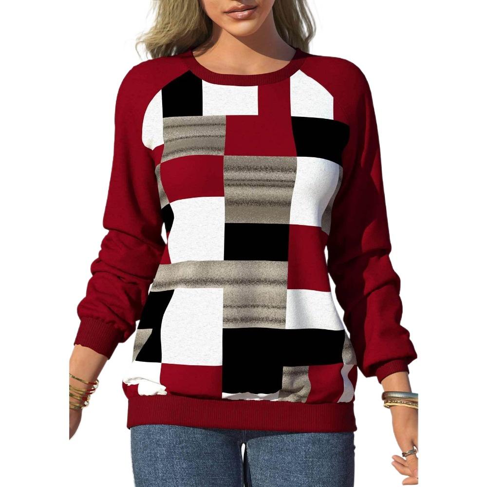 

IHUASU Женская свободная толстовка с принтом тай-дай, круглым вырезом и длинными рукавами XXXXXL красный