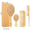 Nan Bamboo Comb Set for Kids: Air Cushion, Wide Tooth, and Pointed Tail Combs - Eco-Friendly and Gentle Massage.
