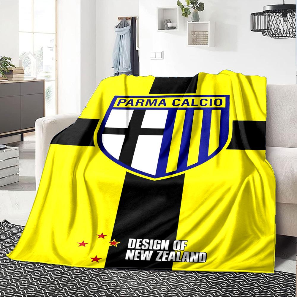 Parma Calcio Print Flanelldecke Hohe Qualität Warm Bequem Decke für Alle Jahreszeiten Perfekt für Geschenke Heimdekoration