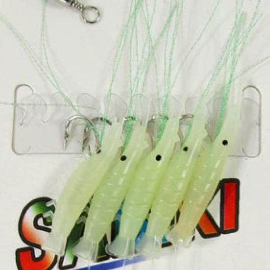 

MUQZI спортивный аксессуар 10 шт. силиконовые флуоресцентные искусственные креветки крючок из углеродистой стали рыболовная приманка